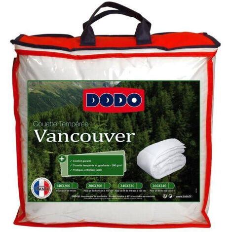 DODO Couette temperee Vancouver - 140 x 200 cm - Blanc