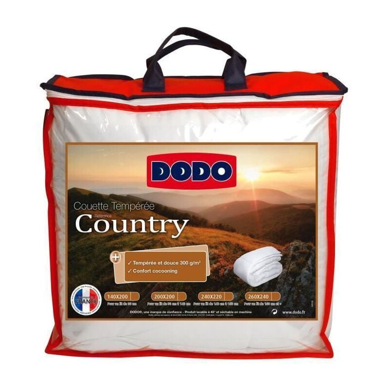 Dodo - Couette temperee Country - 140 x 200 cm - Blanc