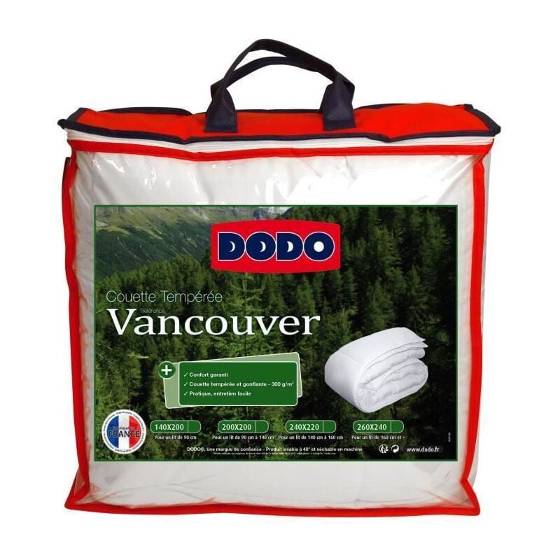 Dodo - Couette temperee Vancouver - 220 x 240 cm - Blanc