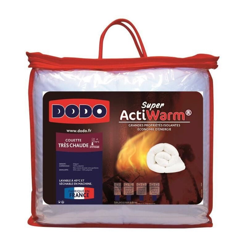 Dodo - Couette tres chaude super actiwarm - 450 g / m2 - 220 x 240 cm - Blanc - Blanc