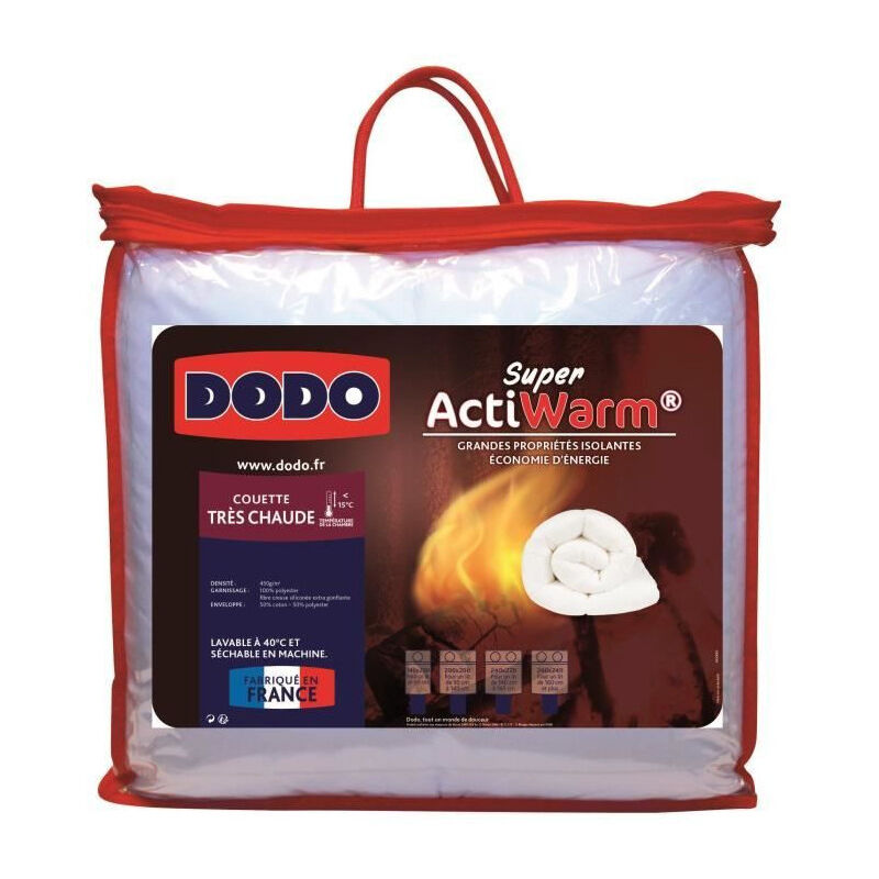 Dodo - Couette tres chaude super actiwarm - 450 g / m2 - 220 x 240 cm - Blanc