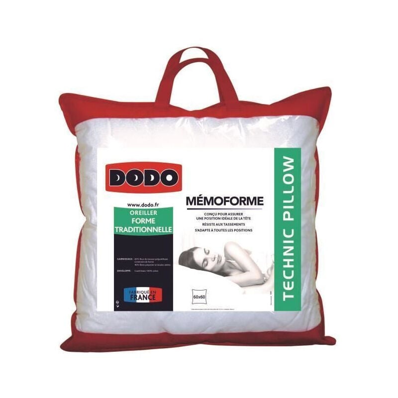 Dodo - Oreiller a memoire de forme memoforme 60x60cm