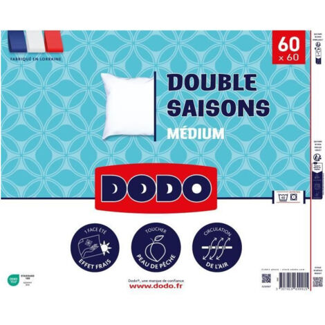 DODO - Oreiller double saisons - 60 x 60 cm - 100% Polyester VOLUPT'AIR - Blanc