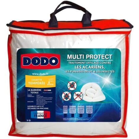 Dodo  Piumino Temperato antiacaro e cimici 200 x 200 cm, per letto matrimoniale  Trapunta Multi Protect  Morbidezza e protezione  Made in France  Lavabile in lavatrice a 40 °C