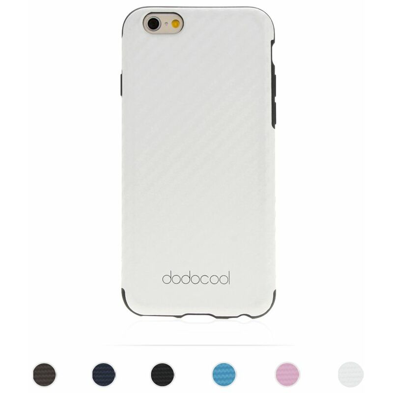 

Funda de TPU de cuero PU con textura suave Cubierta trasera Carcasa protectora de piel para Apple iPhone 6 de 4.7 ', Blanco - Dodocool