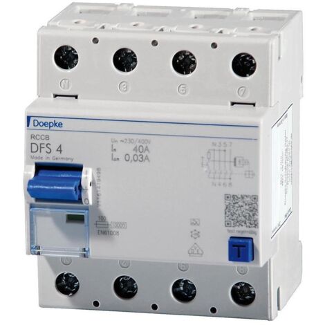Doepke 09124901 DFS4 025-4/0,03-A 4polig 25/0,03A Fehlerstrom-Schutzschalter  A   4polig 25 A 0.03 A