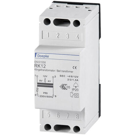 Doepke 09980033 Klingel-Transformator 4 V, 8 V, 12 V 2 A