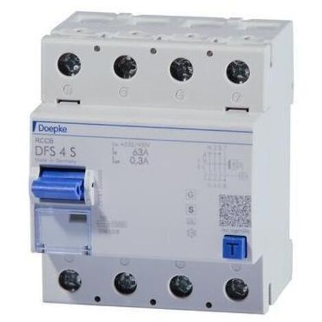 Doepke FI-Schutzschalter A 4p 440V 40A 0,3A sel 4TE selektiver-Typ DIN-Schiene(REG) 10kA DFS4040-4/0,30-AS