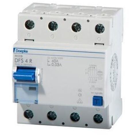 Doepke FI-Schutzschalter A 4p 440V 63A 0,03A 4TE REG DIN-Schiene(REG) 10kA DFS4063-4/0,03-AR
