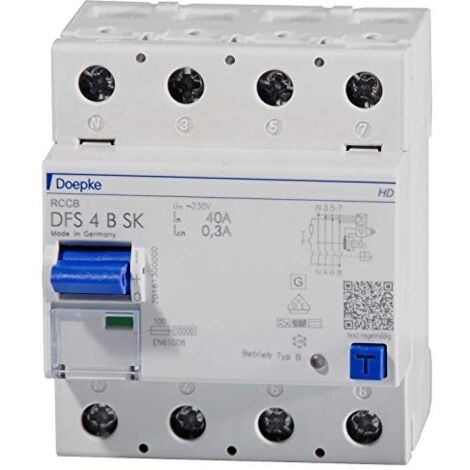 Doepke FI-Schutzschalter allstromsensitiv DFS 4 040-4/0,30-B SK HD 4polig 40A 09136998HD