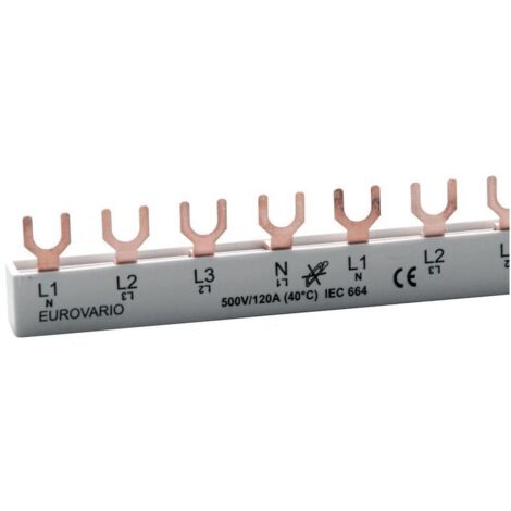 Doepke Phasenschiene 4ph 17,5mm Eurovario 140mm 10qmm 120A Gabel isoliert EV-SG4.8.120