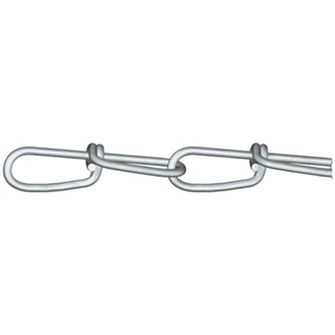 dörner + helmer 156605 Knotenkette Silber Stahl galvanisch verzinkt 30 m Kettenglied Stärke 2.5 mm