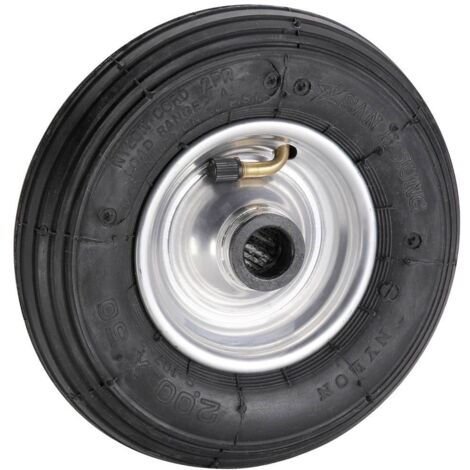 Dörner + Helmer 740108 - Ruota pneumatica, 200 x 50 x 20 mm, con cerchione in acciaio, 60 mm, portata 75 kg, colore: argento, misura media