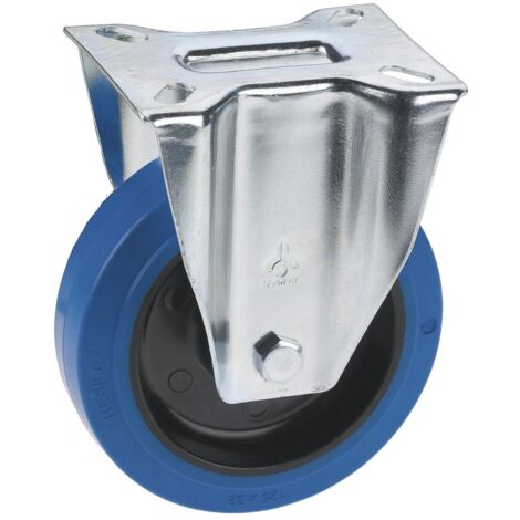 DÖRNER + HELMER Bockrolle Elastik blau Platte 100 mm 150 kg