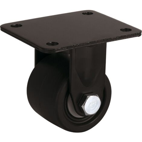 Dörner + Helmer Bockrolle Kunststoff ø 75mm - Möbelrolle belastbar 600kg, schwarz