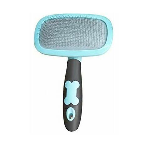 Dog and Cat Grooming Brush Dog and Cat Comb with Long and Short Bristles-Blue
