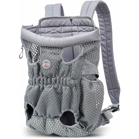 Dog Backpack Double Shoulder Dog Cat Bag Breathable Pet Backpack with Mesh Window Dog Carrier Belly Bag Carrier for Small Medium Dog Travel