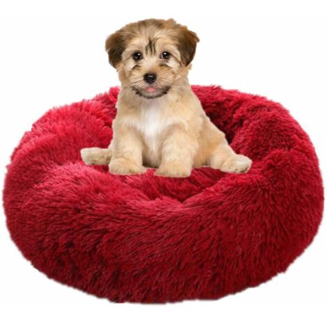 Dog Basket Round Cat Basket Fluffy Pet Bed Cushion Soft and Comfortable, Warm, Waterproof, Non-slip and Washable Dog Cushion Suitable for Cats, Dogs 40