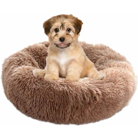 Dog Basket Round Cat Basket Fluffy Pet Bed Cushion Soft and Comfortable, Warm, Waterproof, Non-slip and Washable Dog Cushion Suitable for Cats, Dogs 50CM