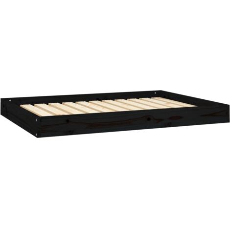Dog Bed Black 101.5x74x9 cm Solid Wood Pine vidaXL