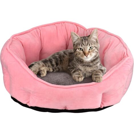 Dog Bed, Cat Bed Dog Sofa Plush Dog Cushion Extra Soft Pet Basket Bed for Small Cats and Dogs, 46 × 46 × 23 cm, Pink