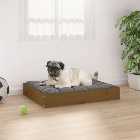Dog Bed Honey Brown 61.5x49x9 cm Solid Wood Pine vidaXL