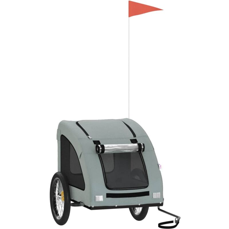 Pet Bike Trailer Grey Oxford Fabric And Iron Vidaxl