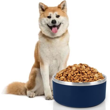 Dog Bowl, Dog Water Bowl, Anti-splash Dog Water Bowl (1.8 l, Blue) Blue 64oz