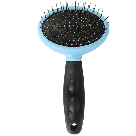Dog brush brush and chat comb, professional, stylish, grappling and care of the natural fur for dogs and cats with long and short-blue bristles