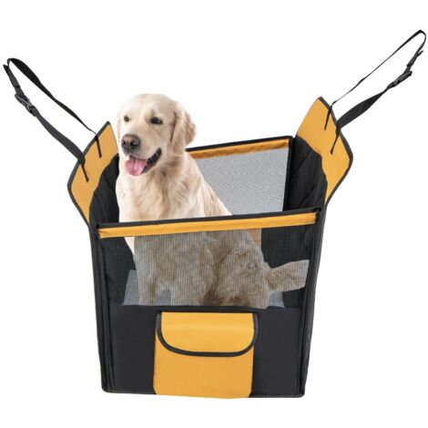 Dog Car Seat Cover Half Pet Back Seat Cover Small & Medium Dogs W/ Mesh Window