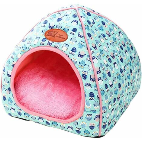 Dog Cat Basket Yurt Shape Fabric with Mat Foldable Warm Washable Pet Cushion for Fall and Winter 2 in 6 Dog Bed Comfortable Mattress for Small Pets