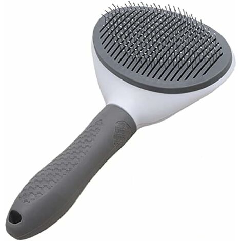 Dog/Cat Brush Self-Cleaning Pet Grooming Brush Grooming and Undercoat Removal Pet Brush Remove 95% of Dead Hair (Grey)