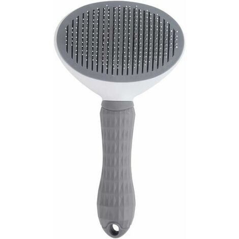 Dog / Cat Brush Self-Cleaning Pet Grooming Brush Grooming & Undercoat Removal Pet Brush Remove 95% of Dead Hair (Gray)