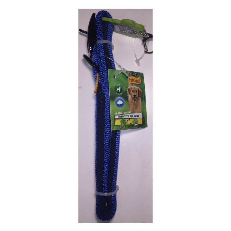 Friskies - Extra-Soft Blue dog collar - Size ml 35-55cm - qr code Purina