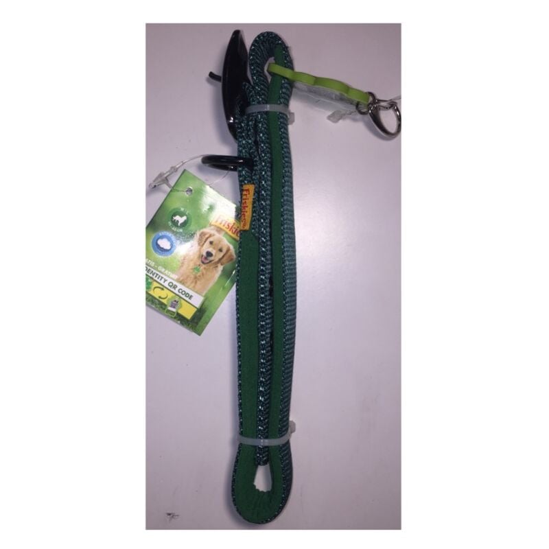 Extra-Soft Green Dog Collar - Size ML 35-55cm - QR code - Friskies Purina