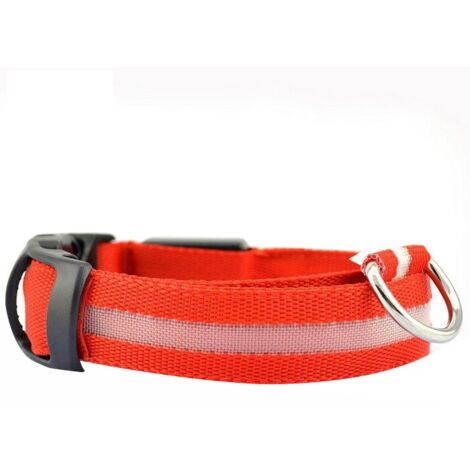 Dog collar, LED, red