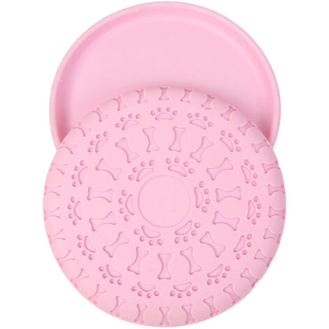 Dog Flying Disc Toy Bite Resistant Flexible TPR Pet Flying Disk Bowl for Water Food Feeding Training Roseate