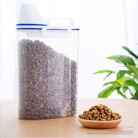 Dog Food Containers, Airtight Storage Containers, Food Container with Measuring Cup Dry Food Storage Tank for Cats/Dogs Kibble, Cereal, Flour, Corn Flakes