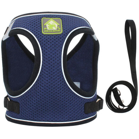 Dog Harness and Leash Set, No Pull Soft Mesh Pet Harness for Walking Escape Proof Small Cat Step-in Adjustable Vest with Reflective Strip Fit Puppy Kitten Rabbit