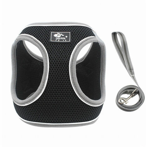 Dog Harness for Small Dogs Reflective Soft Mesh Small Dog Harness Comfortable All Weather Small Dog Harness - Black, M
