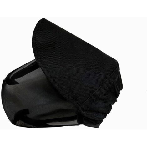 Dog head cone, breathable mesh design, covers face and tail, with adjustable buckle, black, size XL.