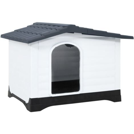 Dog House Grey 90.5x68x66 cm Polypropylene vidaXL