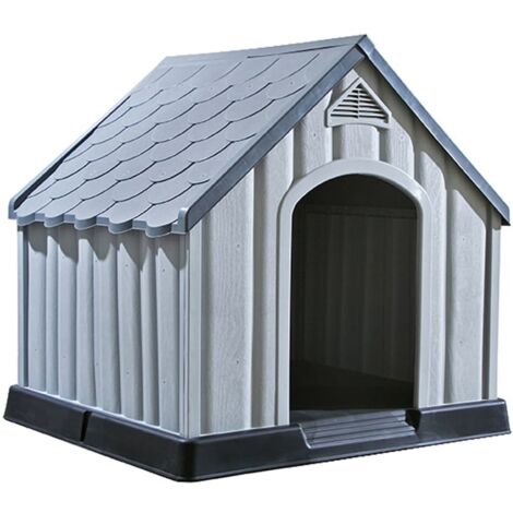 Dog House Grey 92x87x91 cm Plastic vidaXL