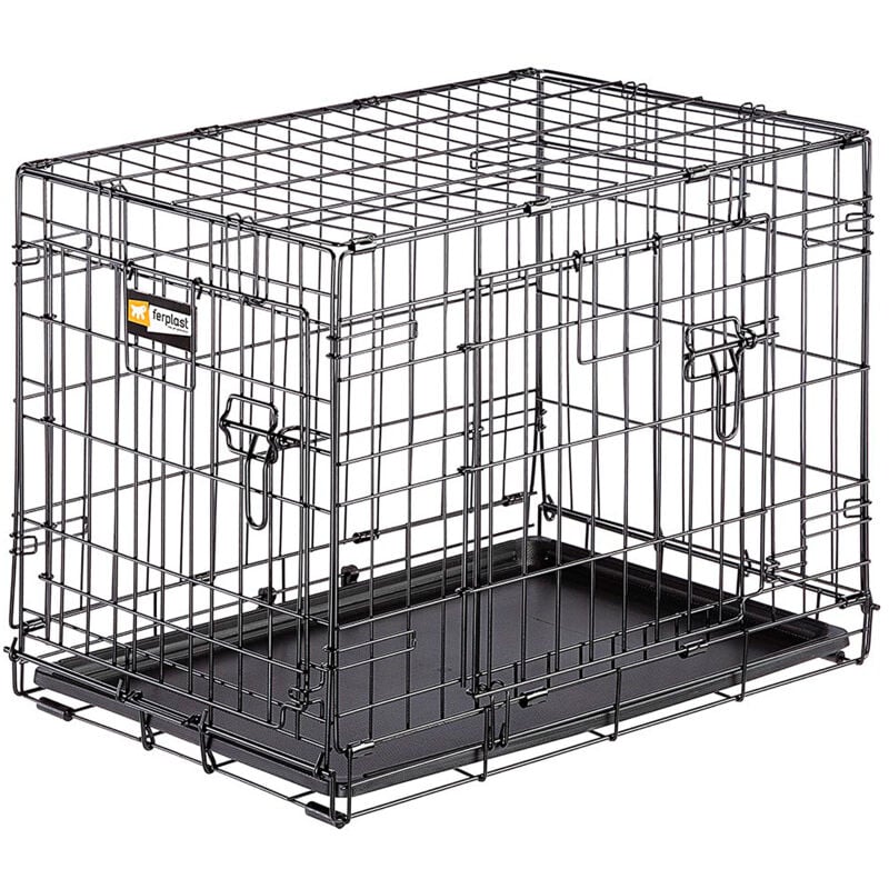 Ferplast - dog inn Box pliable pour chiens en différentes mesures. Variante dog-inn 60 - Misure: 64.1 x 44.7 x h 49.2 cm - Noir