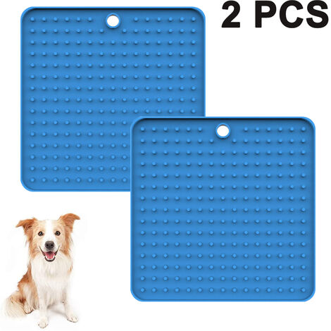 2 Pack Blue+greenpad For Dog Lick, Pet Mat Slow Feeders & Anxiety