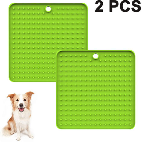 Lick Mat for Dogs, Peanut Butter Slow Feeder for Pet, Dog Lick Pad for Anxiety Relief, Treats & Grooming, Great for Pet Training in Shower , 2pcs