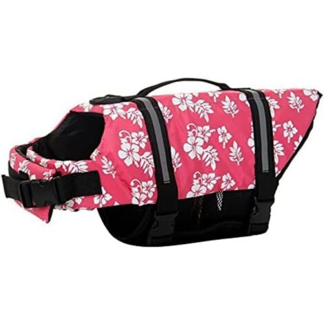 Dog Life Jacket Safety Coat Swimming Flotation Life Vest with Handle for Small Dog Large Dog FrRed M