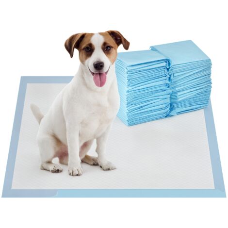 Dog Pads 100 unités, design 6 couches 45x60 cm avec un bleu de surface étanche-fuite à séchage rapide
