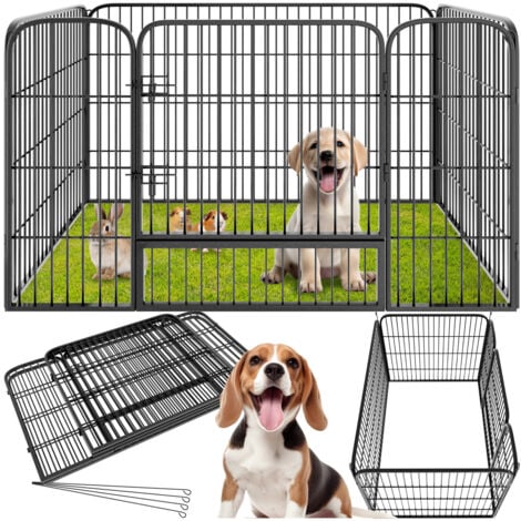 Dog Pen - 4-piece, foldable, height 70 cm, puppy playpen - dog pen, dog playpen, puppy pen