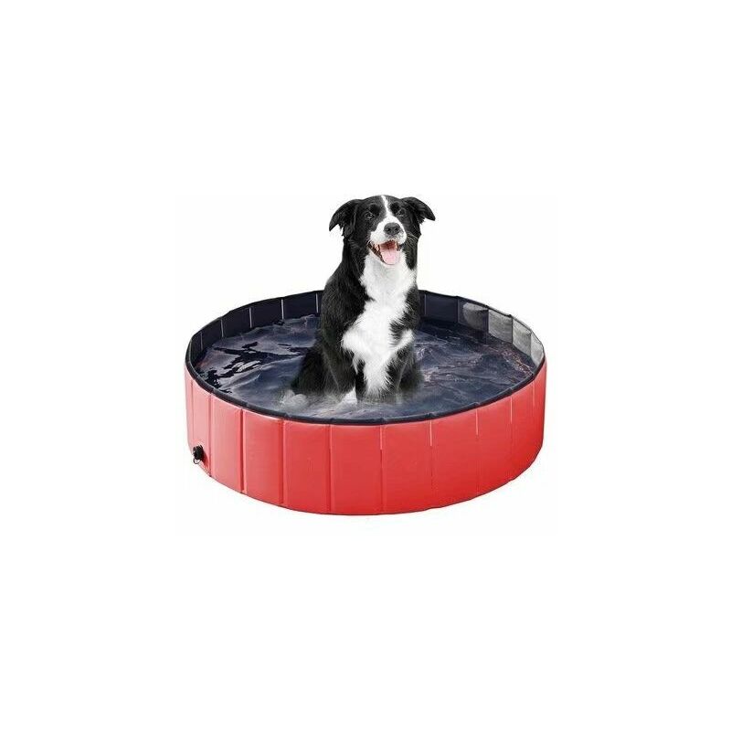 Hoopzi - Dog pool with drain valve, foldable dog pool Cat pool Paddling pool Dog pool Dog bath pvc non-slip, wear-resistant, for children The dog cat